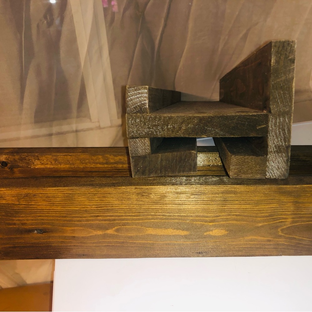 Wine bottle and glassware wall mount wooden shelve .. the 2 available together